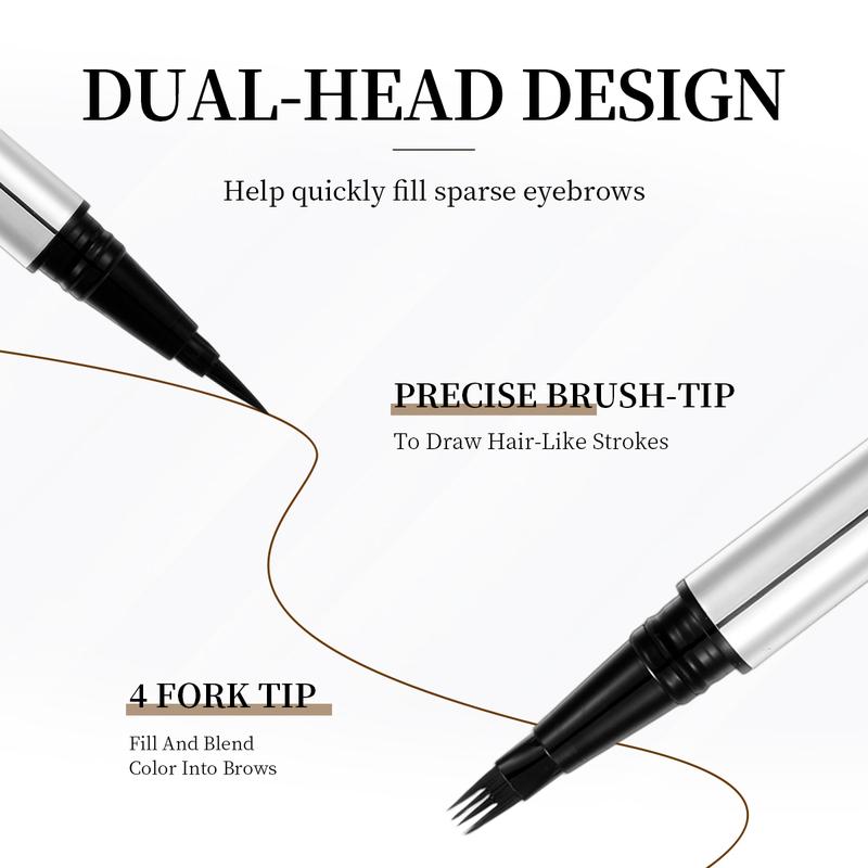 【Truelumi】 Original 4D Brush Tip Waterproof Microblading Eyebrow Pen, 2-in-1 Dual-Ended