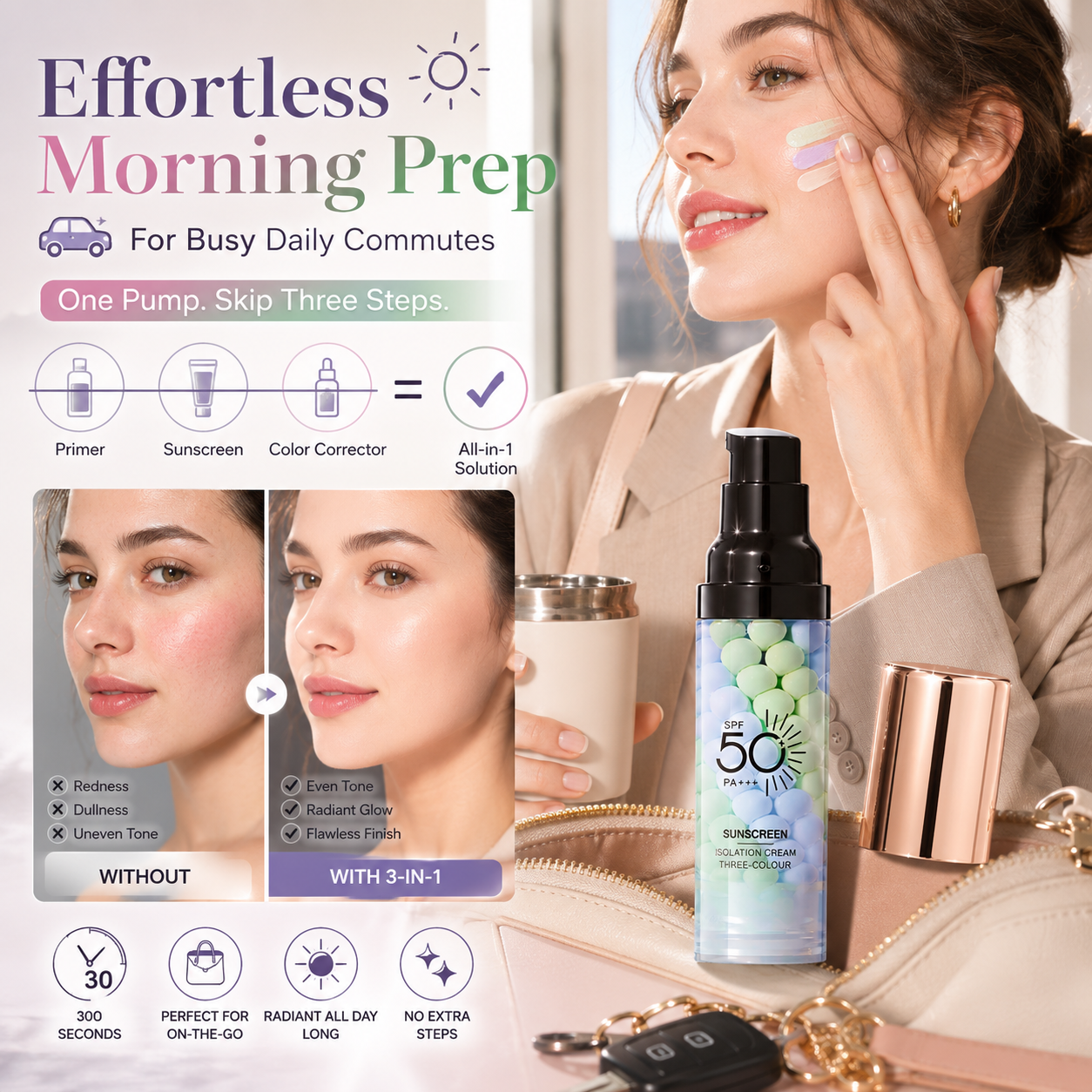 3-in-1 Color Correcting Sunscreen Primer