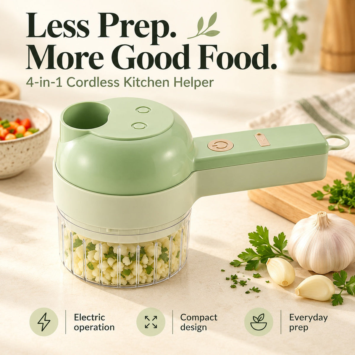 4-in-1 Cordless Electric Vegetable Chopper 🔥