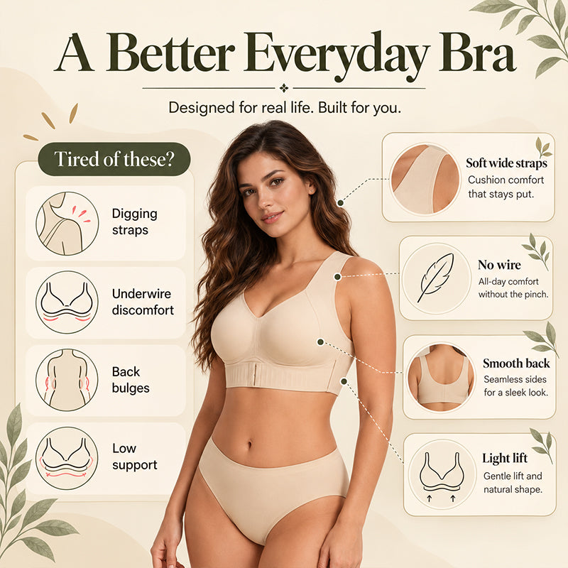 Women’s Front-Closure Wireless Sports Bra