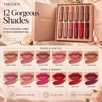 The Velvet Lip Wardrobe – 12-Shade Gift Set