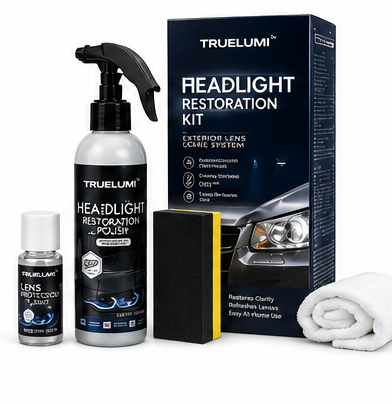 TrueLumi™ Headlight Restoration Kit  Automotive Headlamp Restoration Fluid - Crystal Coating