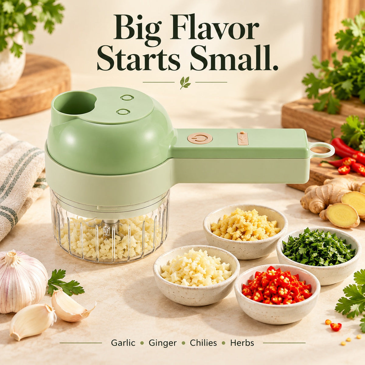 4-in-1 Cordless Electric Vegetable Chopper 🔥