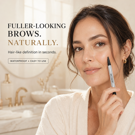 【Truelumi】 Original 4D Brush Tip Waterproof Microblading Eyebrow Pen, 2-in-1 Dual-Ended