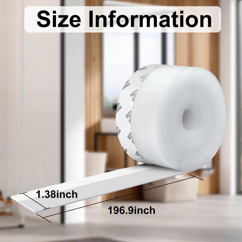 Flexible Self-Adhesive Tape for Easy Home Repairs – 196.9 Inches of Durable White Strip