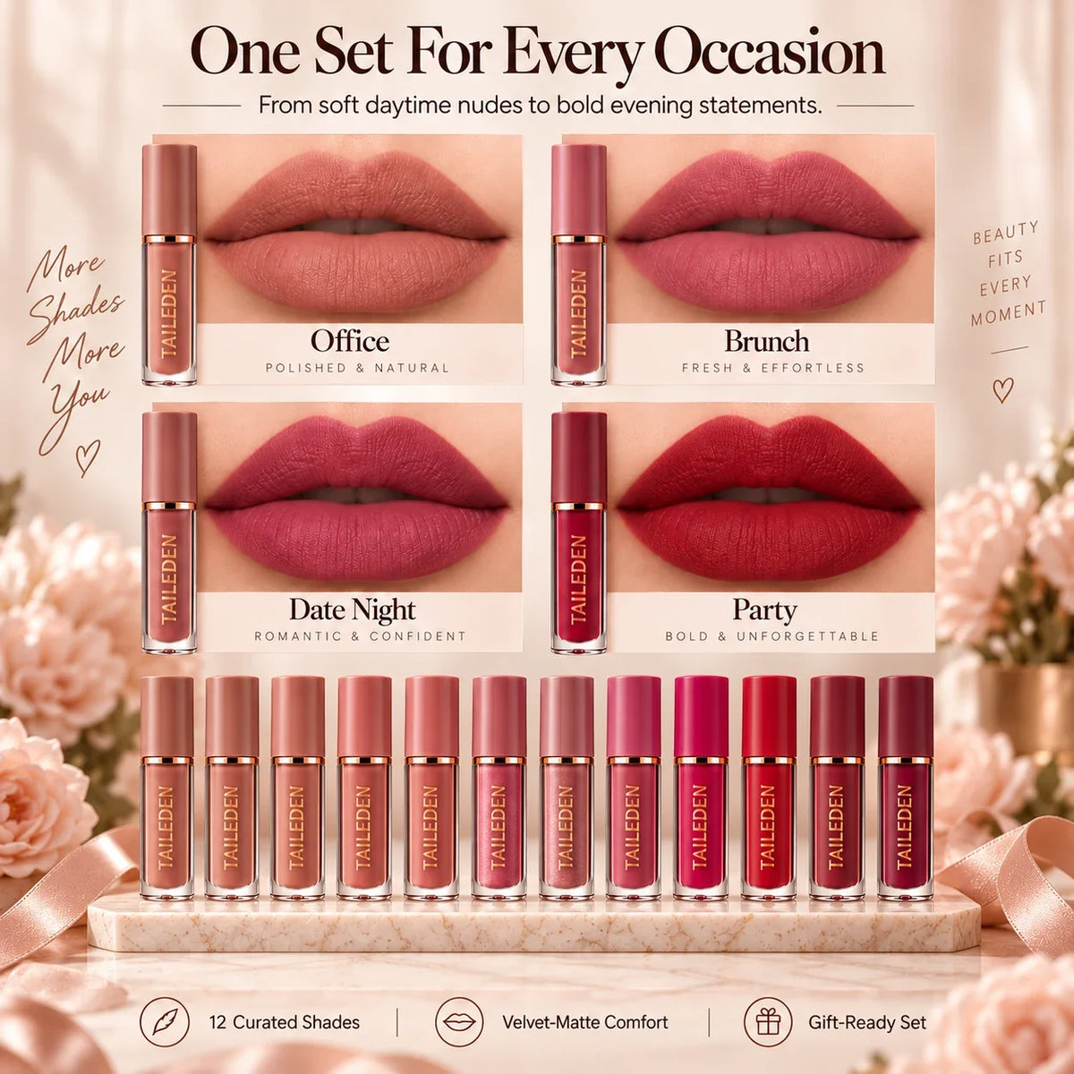 The Velvet Lip Wardrobe – 12-Shade Gift Set