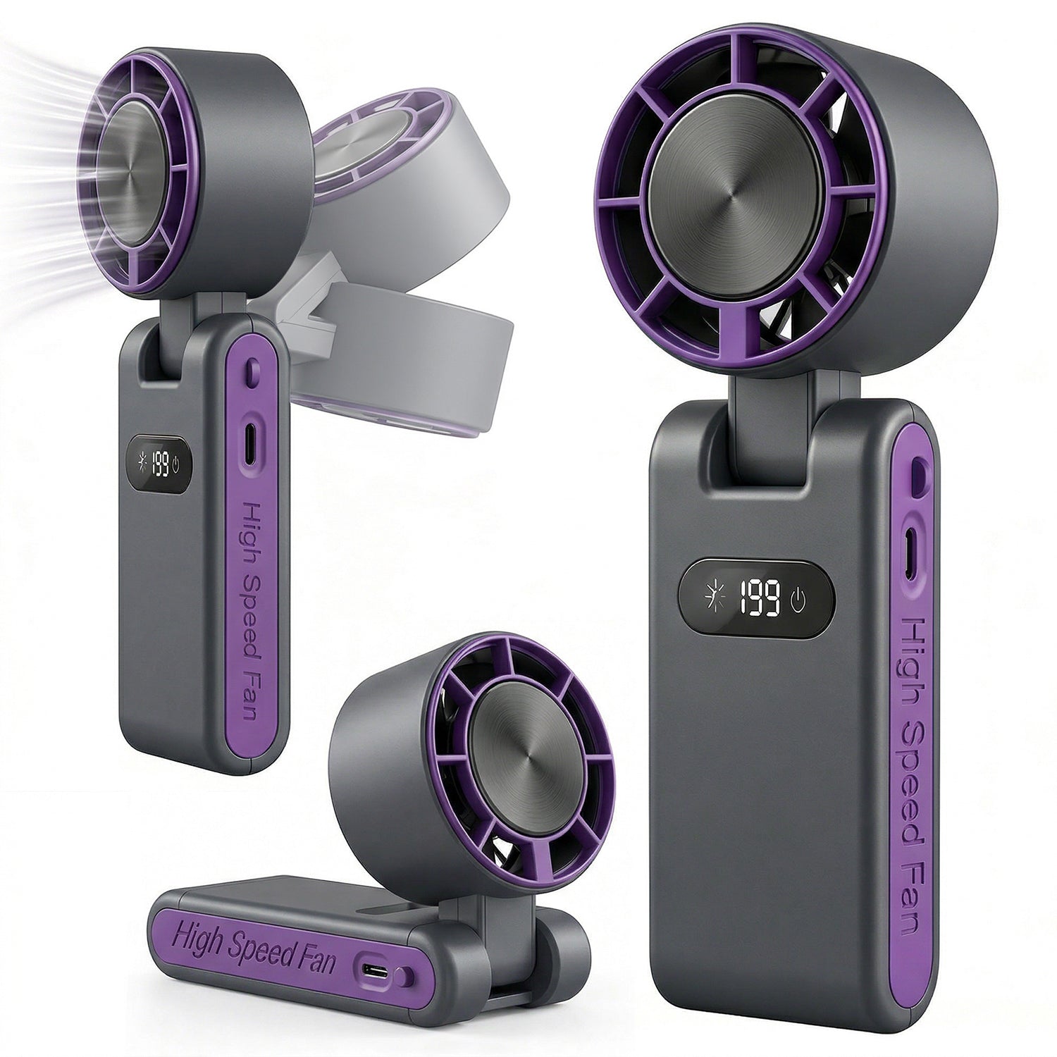 Portable Handheld Turbo Fan-Up to 15H Battery, Ice-Cooling Breeze