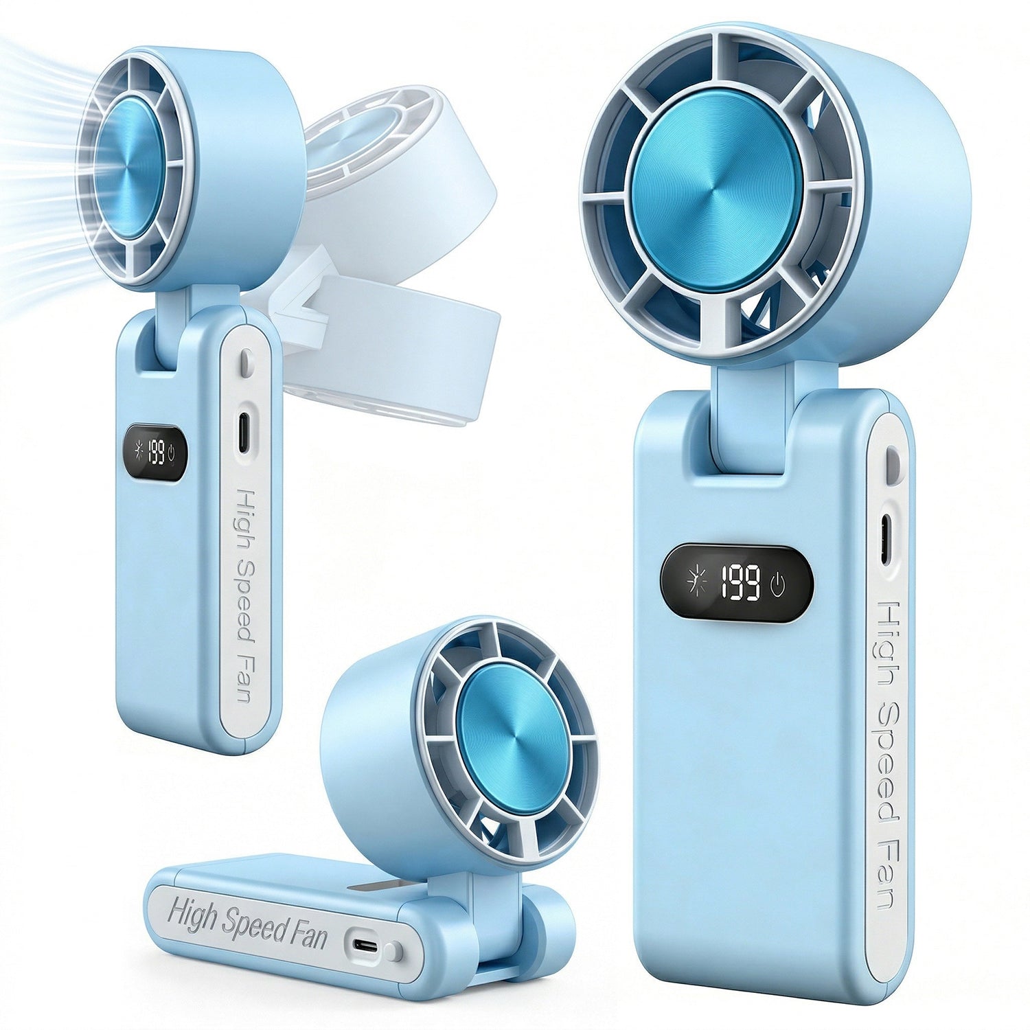 Portable Handheld Turbo Fan-Up to 15H Battery, Ice-Cooling Breeze