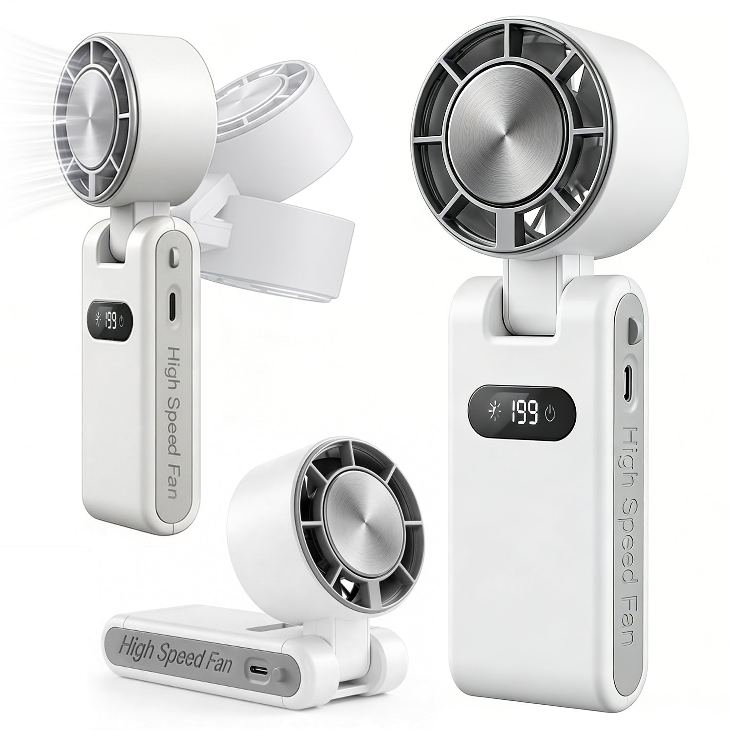 Portable Handheld Turbo Fan-Up to 15H Battery, Ice-Cooling Breeze