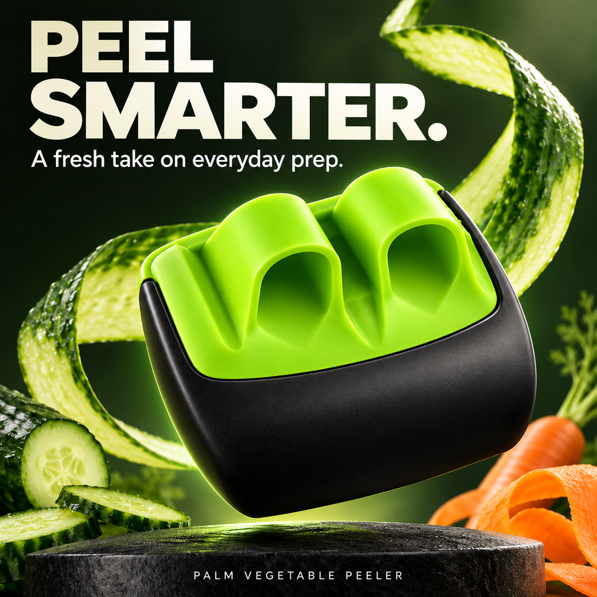 Hand Vegetable Peeler, Palm Peeler with Rubber Finger Grips ✨