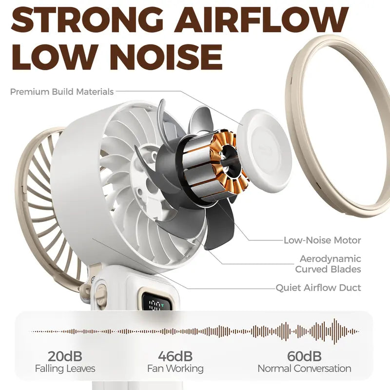 Portable Handheld Turbo Fan-Up to 15H Battery, Ice-Cooling Breeze