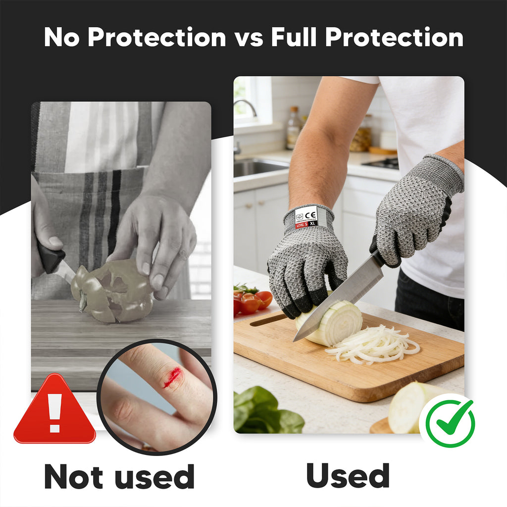 Cut-Resistant Gloves -- Food-Grade Level 5 Cut-Resistant Touchscreen Gloves