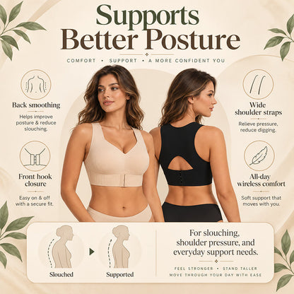 Women’s Front-Closure Wireless Sports Bra