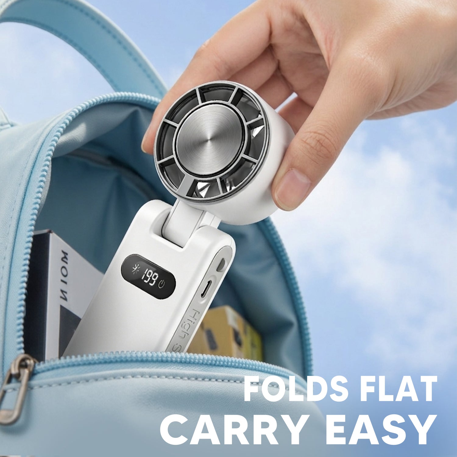 Portable Handheld Turbo Fan-Up to 15H Battery, Ice-Cooling Breeze