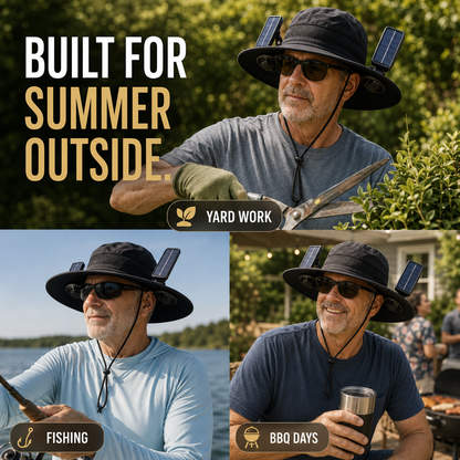Solar Cooling Fan Hat