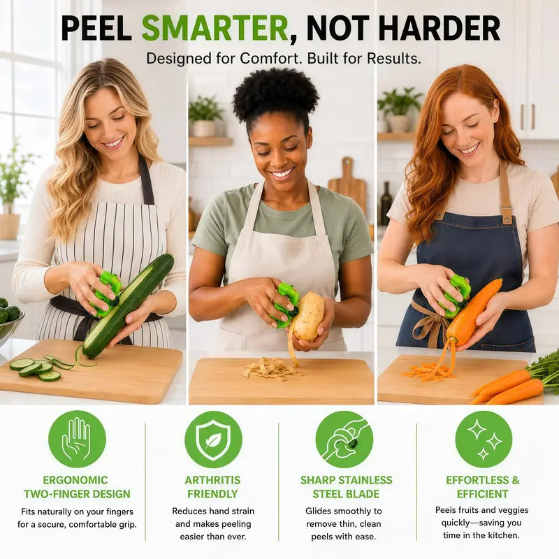 Hand Vegetable Peeler, Palm Peeler with Rubber Finger Grips ✨
