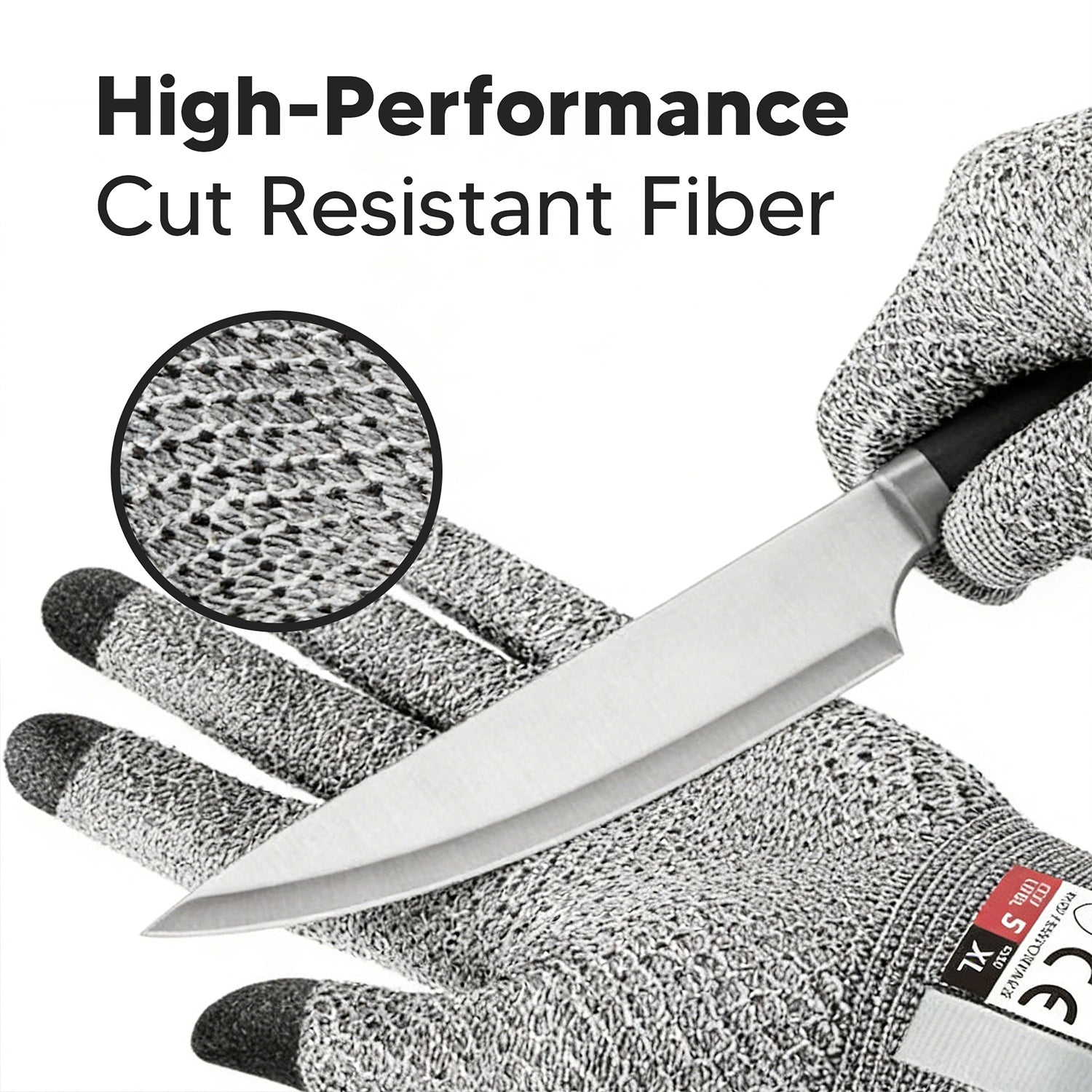 Cut-Resistant Gloves -- Food-Grade Level 5 Cut-Resistant Touchscreen Gloves