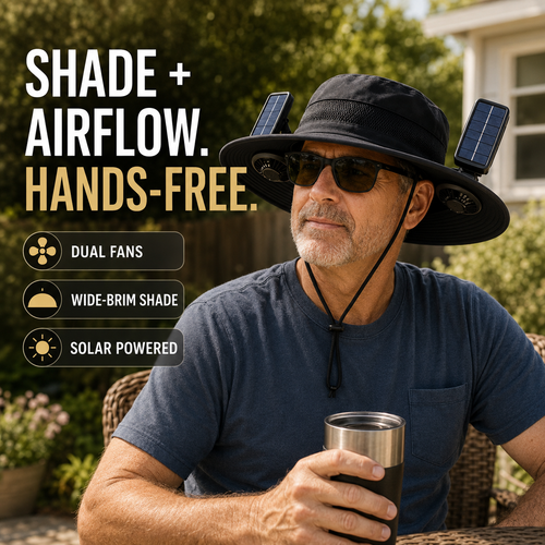 Solar Cooling Fan Hat