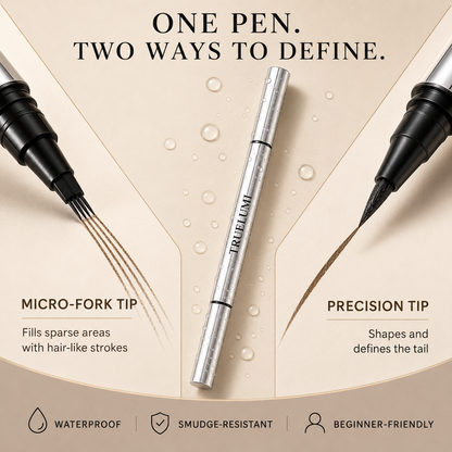 【Truelumi】 Original 4D Brush Tip Waterproof Microblading Eyebrow Pen, 2-in-1 Dual-Ended