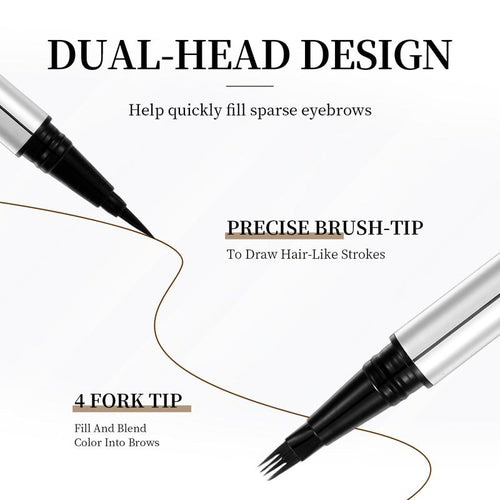 【Truelumi】 Original 4D Brush Tip Waterproof Microblading Eyebrow Pen, 2-in-1 Dual-Ended