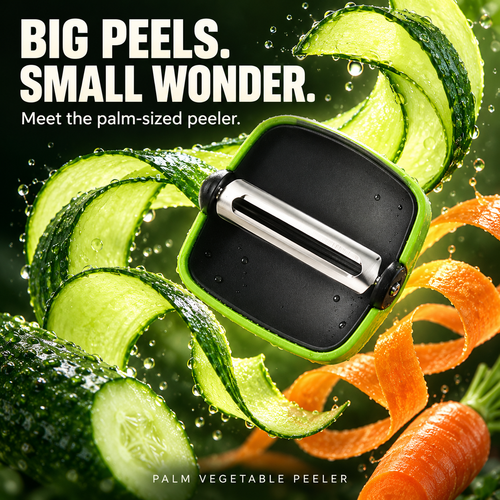 Hand Vegetable Peeler, Palm Peeler with Rubber Finger Grips ✨