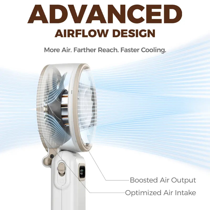 Portable Handheld Turbo Fan-Up to 15H Battery, Ice-Cooling Breeze