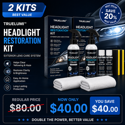 TrueLumi™ Headlight Restoration Kit  Automotive Headlamp Restoration Fluid - Crystal Coating