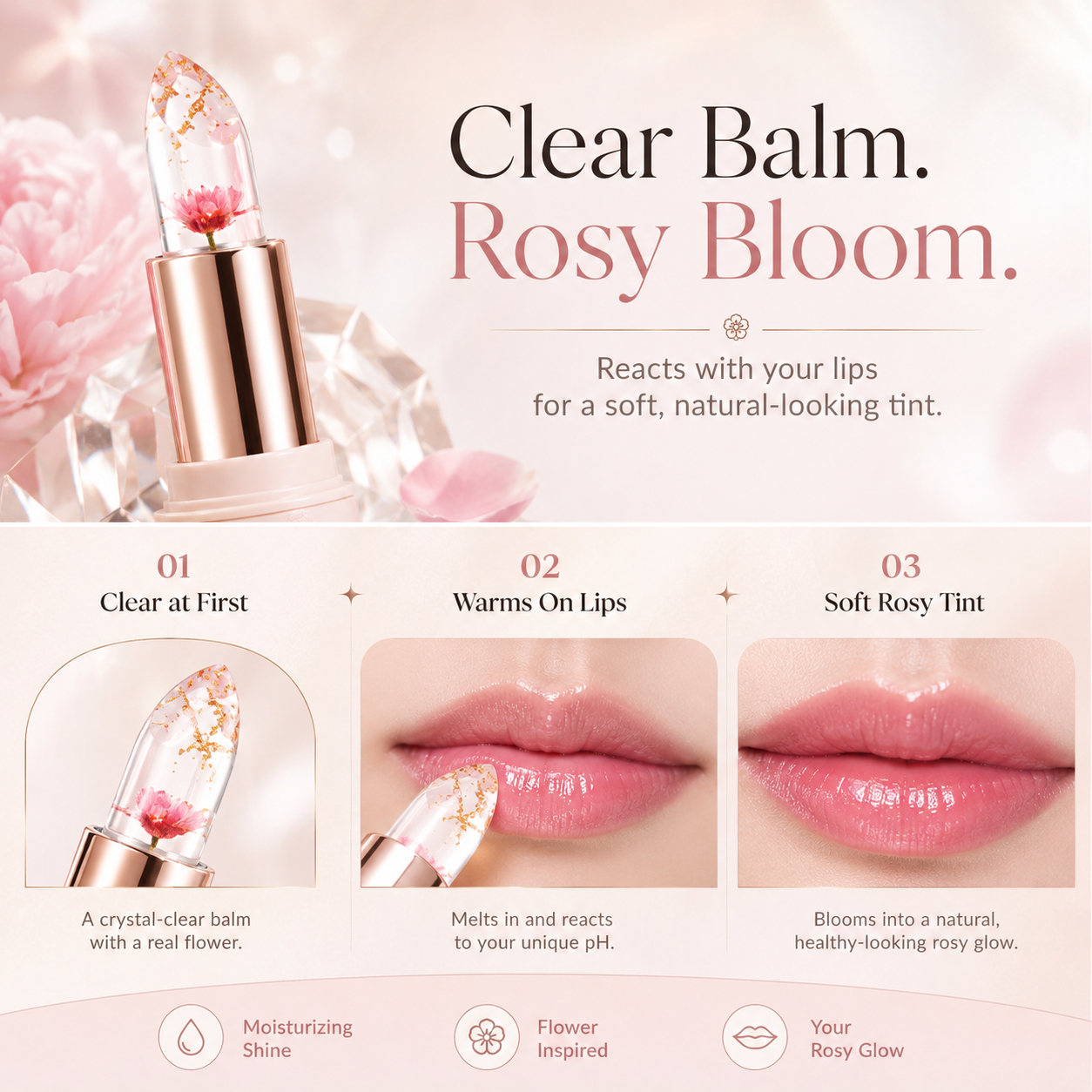 BloomKiss Color-Changing Lip Balm