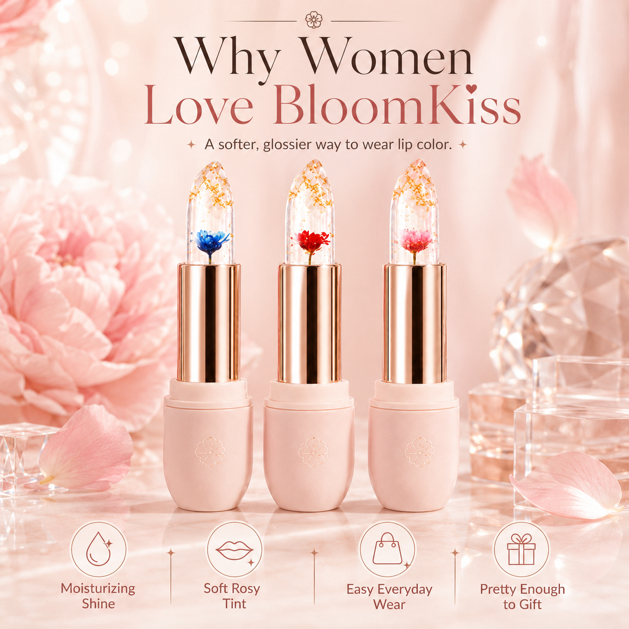 BloomKiss Color-Changing Lip Balm