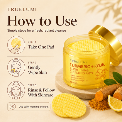 Truelumi Turmeric + Kojic Brightening Cleansing Pads