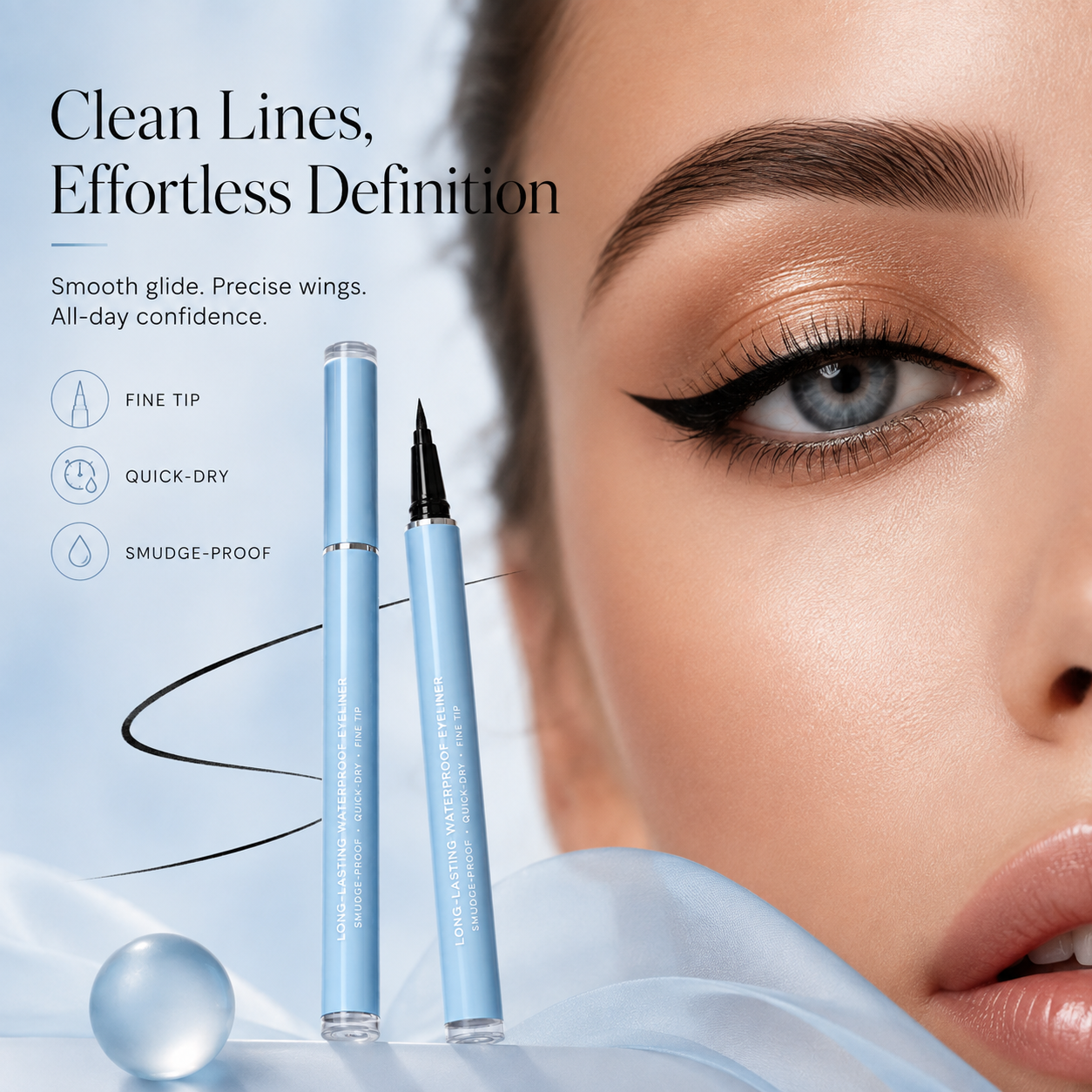 No-Smudge Waterproof Eyeliner Pen