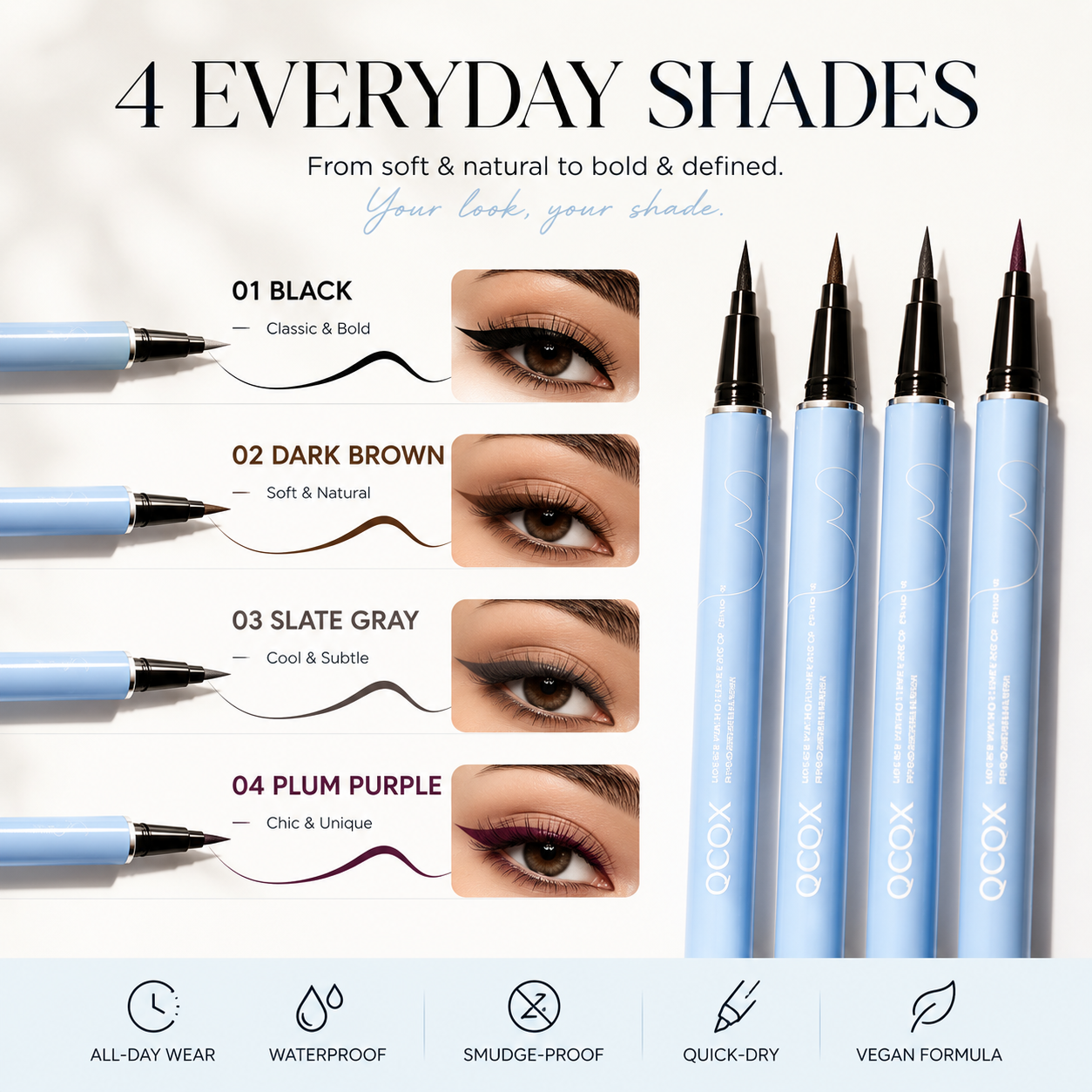 No-Smudge Waterproof Eyeliner Pen