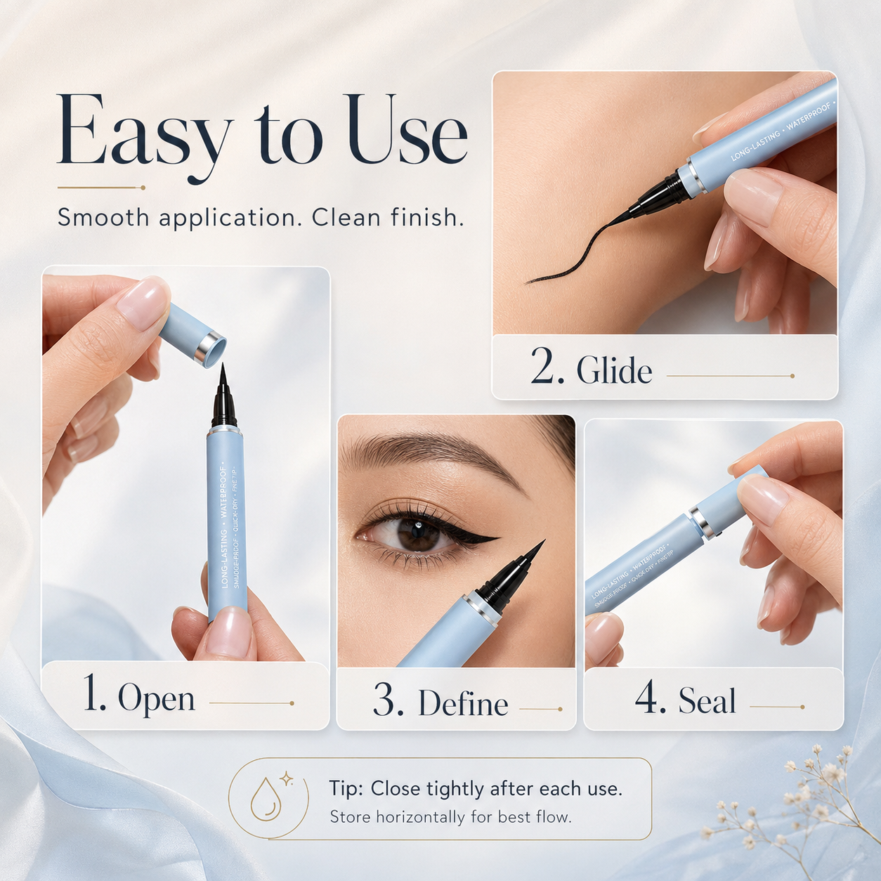 No-Smudge Waterproof Eyeliner Pen