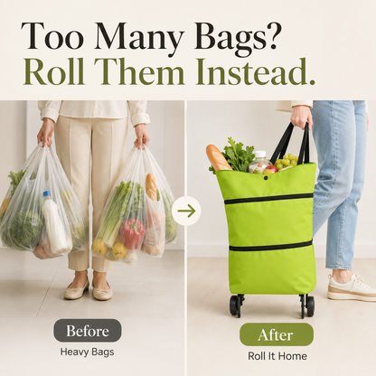 Foldable Rolling Grocery Tote Bag
