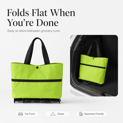 Foldable Rolling Grocery Tote Bag
