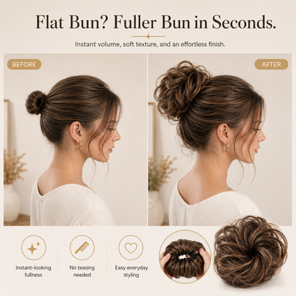 Messy Bun Hair Piece Scrunchie for Instant Volume