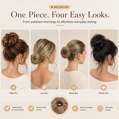 Messy Bun Hair Piece Scrunchie for Instant Volume