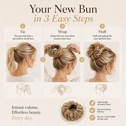Messy Bun Hair Piece Scrunchie for Instant Volume