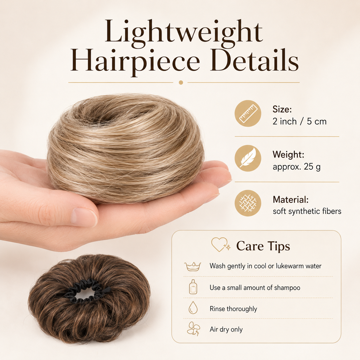 Messy Bun Hair Piece Scrunchie for Instant Volume