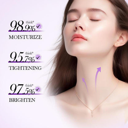 ✨ Last Day Buy 1 Get 1 Free 💖Collagen Neck Cream-Reduces Wrinkles and Double Chin,Five Rollers for All Around Massage