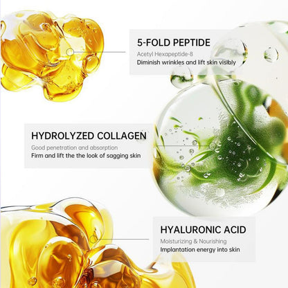 ✨ Last Day Buy 1 Get 1 Free 💖Collagen Neck Cream-Reduces Wrinkles and Double Chin,Five Rollers for All Around Massage