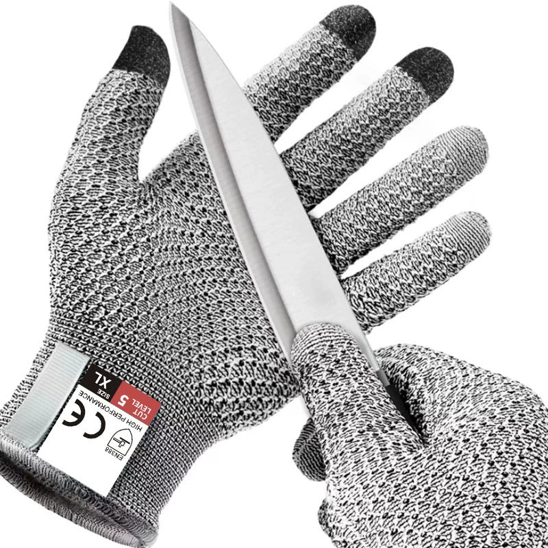Cut-Resistant Gloves -- Food-Grade Level 5 Cut-Resistant Touchscreen Gloves