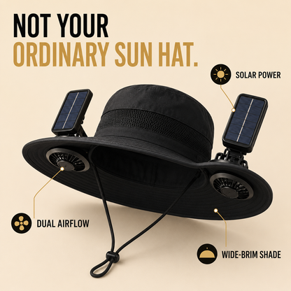 Solar Cooling Fan Hat