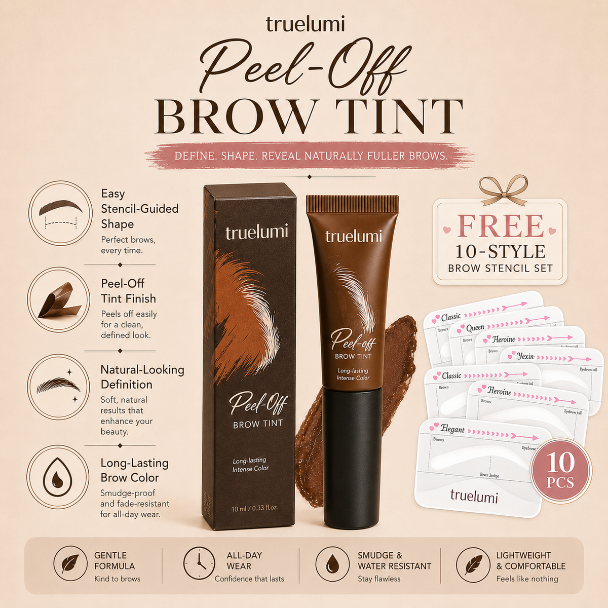 Truelumi Peel-Off Brow Tint – Fuller-Looking Brows in Minutes