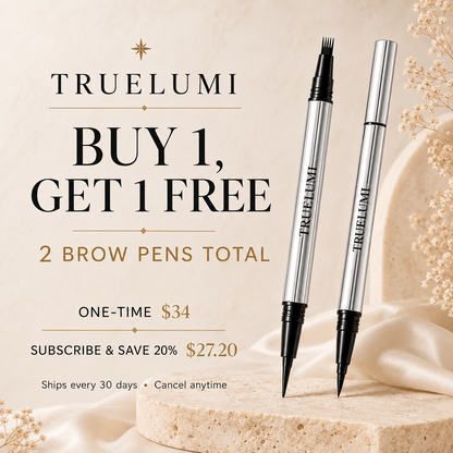 【Truelumi】 Original 4D Brush Tip Waterproof Microblading Eyebrow Pen, 2-in-1 Dual-Ended