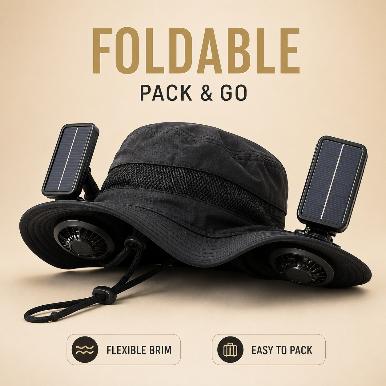 Solar Cooling Fan Hat